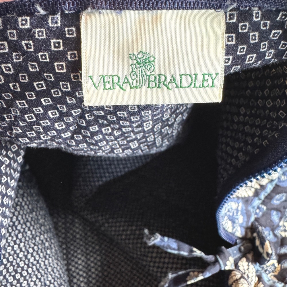 Retired‎ Vintage Vera Bradley Indigo Pop Quilted Duffel Travel Gym Bag - Picture 2 of 12